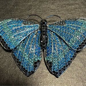Vintage Joan Rivers Blue Morpho Butterfly Brooch PRICED TO SELL